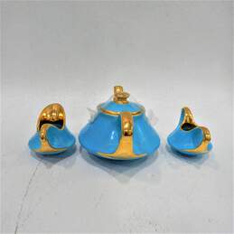 Vintage Pearl China Company 22k Gold Teapot Sugar Creamer Set 3 Piece Set alternative image