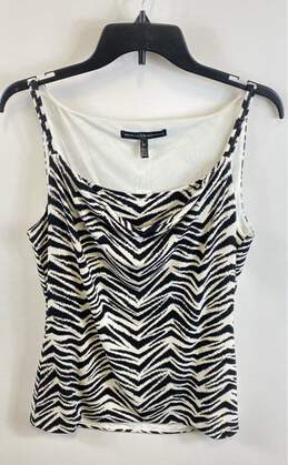 NWT White House Black Market Womens White Black Zebra Print Camisole Tank Size M