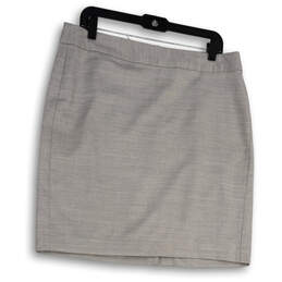 Womens Gray Flat Front Back Zip Short Straight & Pencil Skirt Size 12