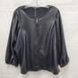 Marc New York Black Vegan Leather Blouse Top Size XL image number 1