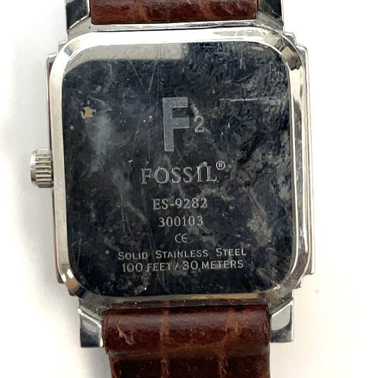 Designer Fossil ES-9282 Silver-Tone Stainless Steel Analog Wristwatch image number 4