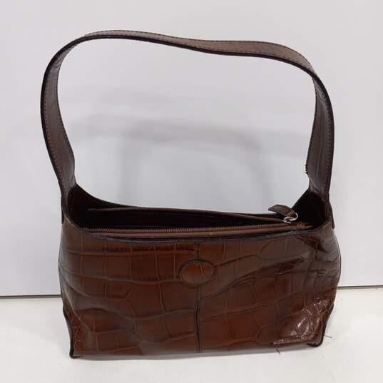 Women's Brown Laura Leigh Ltd. Genuine Leather Zip Animal Print Shoulder Bag image number 1