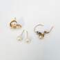 10K Gold FW Pearl Cubic Zirconia Single Earring Bundle 4 Pcs 3.5g image number 5