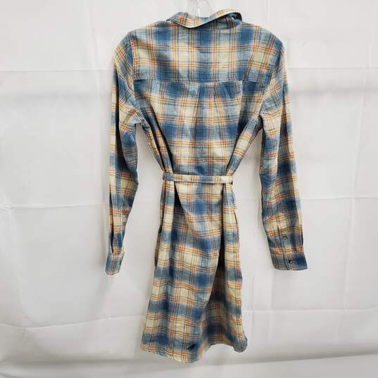 Toad&Co. Re-Form Almond Blue Flannel Shirtdress Women's Size S - NWT image number 2