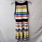 Milly Multi Striped Sleeveless Flare Dress Size P image number 1