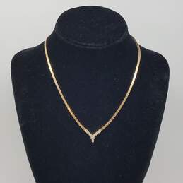 14k Gold Diamond Cobra Link Drop Necklace 10.7g