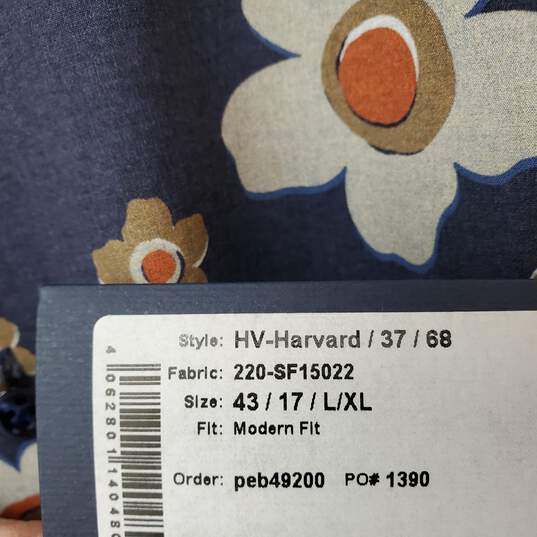 Emanuel Berg HV-Harvard Modern Fit Floral Shirt Men's 43/L/XL NWT image number 4