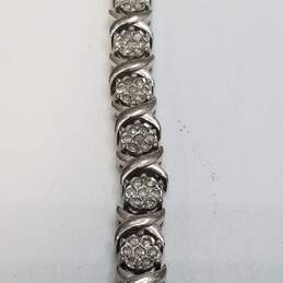 Sterling Silver CZ X & O Link 6.5inch Bracelet 17.0g alternative image
