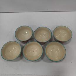 6 The Pioneer Woman Turquoise Bloom 6" Stoneware Footed Cereal Bowls alternative image