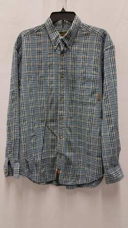 Timberland Men's Blue Long Sleeve Button-Up Shirt Sz L