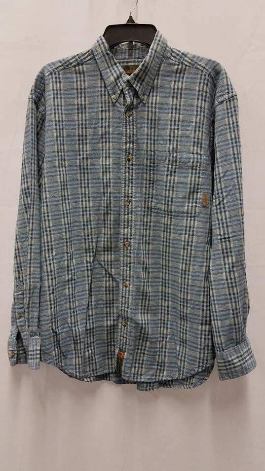 Timberland Men's Blue Long Sleeve Button-Up Shirt Sz L image number 1