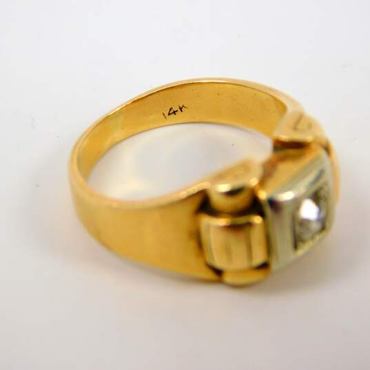 Vintage 14K Yellow Gold 0.25 CT Round Diamond Ring 7.3g image number 5