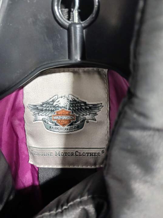 Women's Harley Davidson Black & Purple Puffer Vest Sz XL image number 4