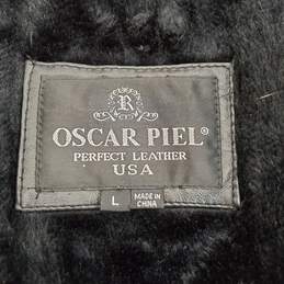 Oscar Piel Women Leather Jacket W/Belt Large