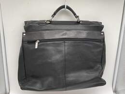 Mens Black Leather Inner Zipper Pockets Top Handle Business Briefcase alternative image