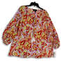 NWT Womens Multicolor Floral Print 3/4 Sleeve Pullover Tunic Top Size 1X image number 1