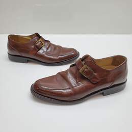 MEN'S JOHNSTON & MURPHY BROWN LEATHER BUCKLE LOAFERS SIZE 9.5