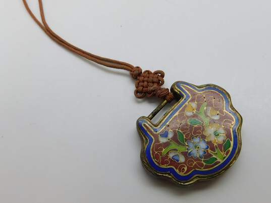 2 - Asian Inspired Jade & Cloisonné Pendant Necklaces image number 3
