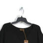 NWT Womens Black Dolman Sleeve V Neck Knitted Pullover Sweater Size S/M image number 3