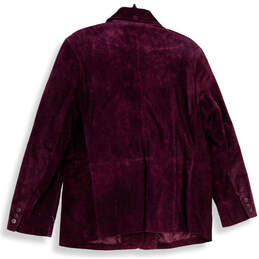 NWT Womens Purple Notch Lapel Flap Pocket Three Button Blazer Size XL alternative image