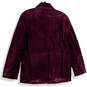 NWT Womens Purple Notch Lapel Flap Pocket Three Button Blazer Size XL image number 2