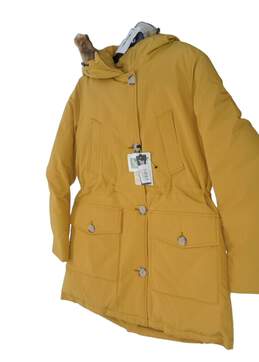 NWT Womens Yellow Long Sleeve Fur Trim Arctic Parka Jacket Size Large alternative image