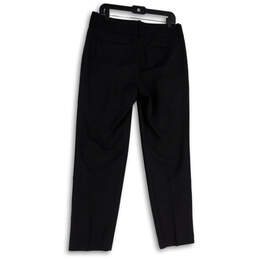 Womens Gray Flat Front Straight Leg Slash Pocket Formal Dress Pants Size 8