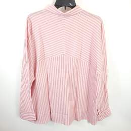 Foxcroft NYC Women Pink Metallic Striped Shirt Sz 18 NWT alternative image
