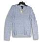 NWT Womens Blue Cable-Knit Long Sleeve V-Neck Pullover Sweater Size Medium image number 1