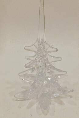 Vintage Marcolin Sweden Signed Clear Art Glass 10in. Christmas Tree Figurine