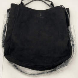 NWT Womens Blanta Black Faux Suede Detachable Strap Pockets Zipper Hobo Bag alternative image