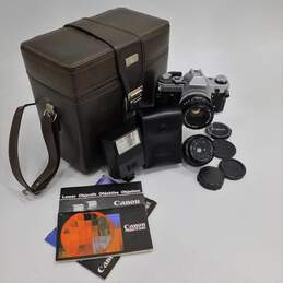 Canon AE-1 35mm Film Camera w/ Extra Lens, Flash & Bag