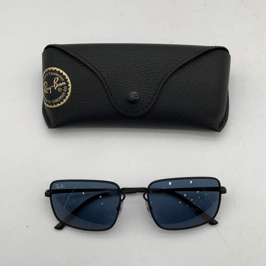Mens RB 3669 Black Frame Stylish UV Protected Rectangular Sunglasses w/Case image number 1