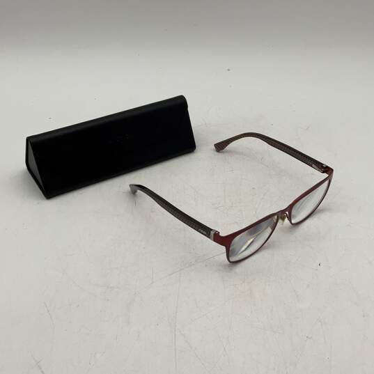 Fendi Womens Red Brown B-Shape Square Reading Glasses With Via Spiga Case image number 1