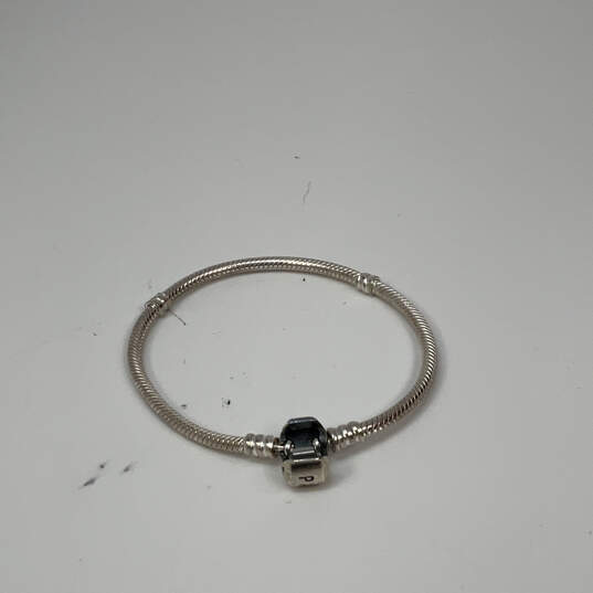 Designer Pandora S925 ALE Sterling Silver Ball Clasp Snake Chain Bracelet image number 3