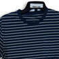Womens Blue White Striped Front Pocket Short Sleeve Slim Fit T-Shirt Size S image number 3