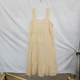 Madewell Ivory & Yellow Striped Cotton Sleeveless Maxi Dress WM Size 10