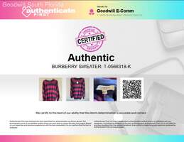 Authentic Burberry Womens Purple Navy Blue Long Sleeve Sweater Size XXL alternative image