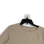 Womens Beige Tight-Knit Crew Neck Long Sleeve Pullover Sweater Size Small image number 3