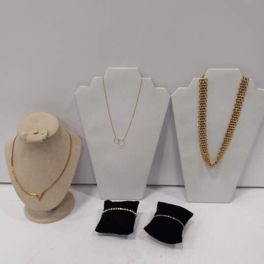 Bundle of Gold Toned Costume Jewelry image number 1