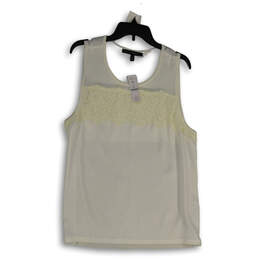 NWT Womens White Round Neck Sleeveless Pullover Tank Top Size XL