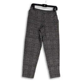 NWT Womens Gray Plaid Elastic Waist Slash Pockets Pull-On Ankle Pants Sz 0