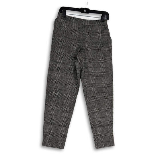 NWT Womens Gray Plaid Elastic Waist Slash Pockets Pull-On Ankle Pants Sz 0 image number 1
