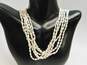 Romantic 14k Yellow Gold 6 Strand Pearl Necklace 41.0g image number 1