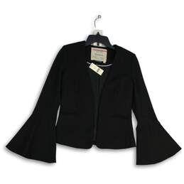 NWT Cartonnier Womens Black Long Bell Sleeve Open Front Blazer Size XS