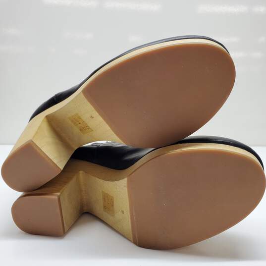 Madewell Marco Black Leather Chelsea Booties Wooden Platform Heel Women's Size 9 image number 5