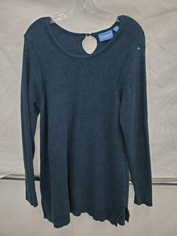 Simply Vera Women Peacock Sparkle Knit SWEATER Size XL Used