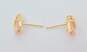 14K Gold Pink Cubic Zirconia Faceted Teardrop Leaf Accent Post Earrings 0.9g image number 4