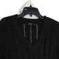 Womens Black Knitted Long Sleeve V-Neck Pullover Sweater Size Small image number 3