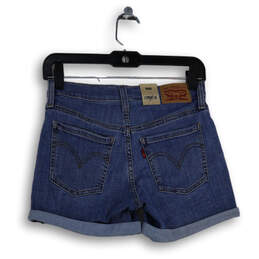NWT Womens Blue Denim Medium Wash Mid-Length Mom Shorts Size 25 alternative image